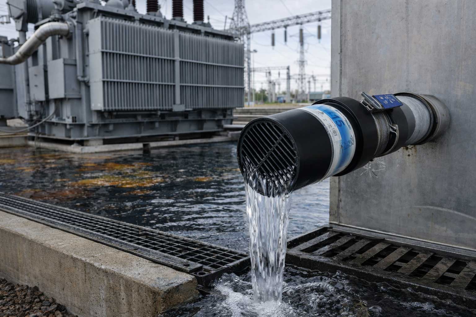 Rainwater filter system for electrical transformer